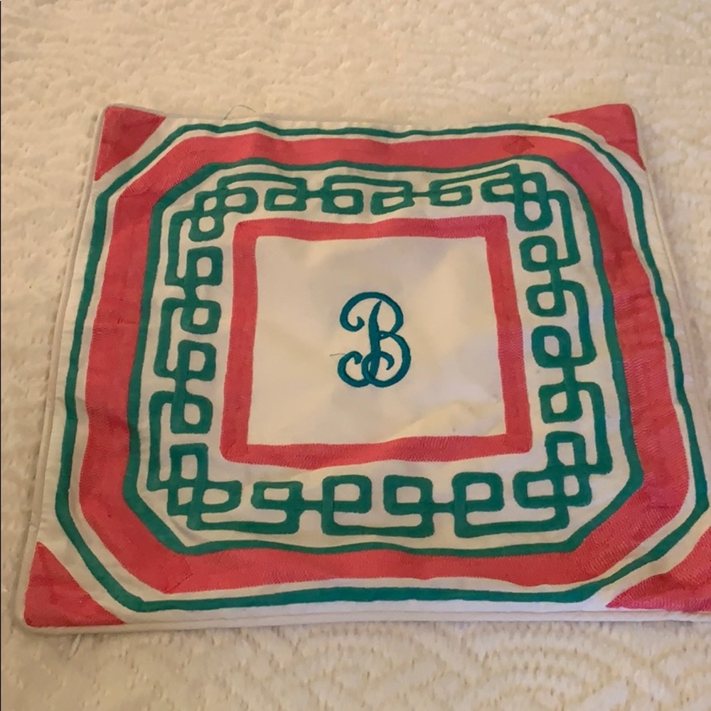 💕PB Teen “B” monogram pillow cover -needs insert